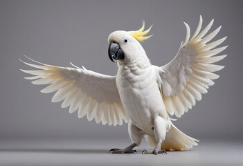  A cockatoo dancing to music. 