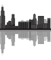 chicago american city skyline illustration