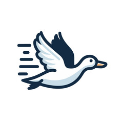 flat vector logo of a duck.