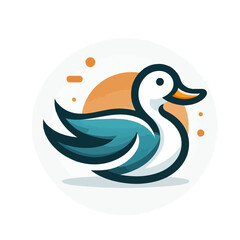 flat vector logo of a duck.