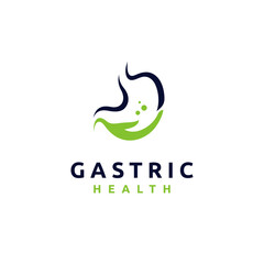 gastric logo, stomach logo with hand concept