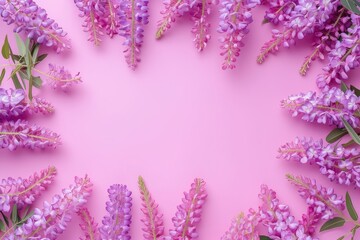 Fototapeta premium Charming Wisteria Blossom Frame with Pink Hue