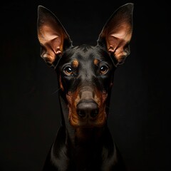 portrait of a dog Doberman Pinscher