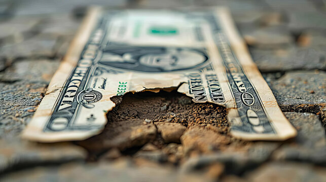 US dollar collapse concept