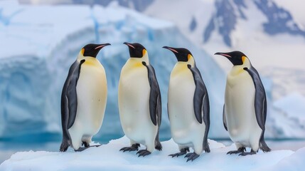 Fototapeta premium Emperor penguins on iceberg