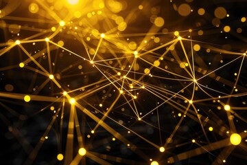 Dynamic Yellow-Toned Network Connections with Dots and Lines