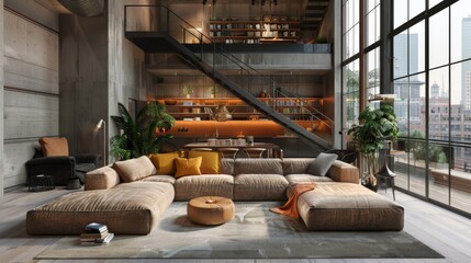 Luxurious Modern Loft Living Room