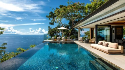 Obraz premium Luxury Tropical Villa with Infinity Pool