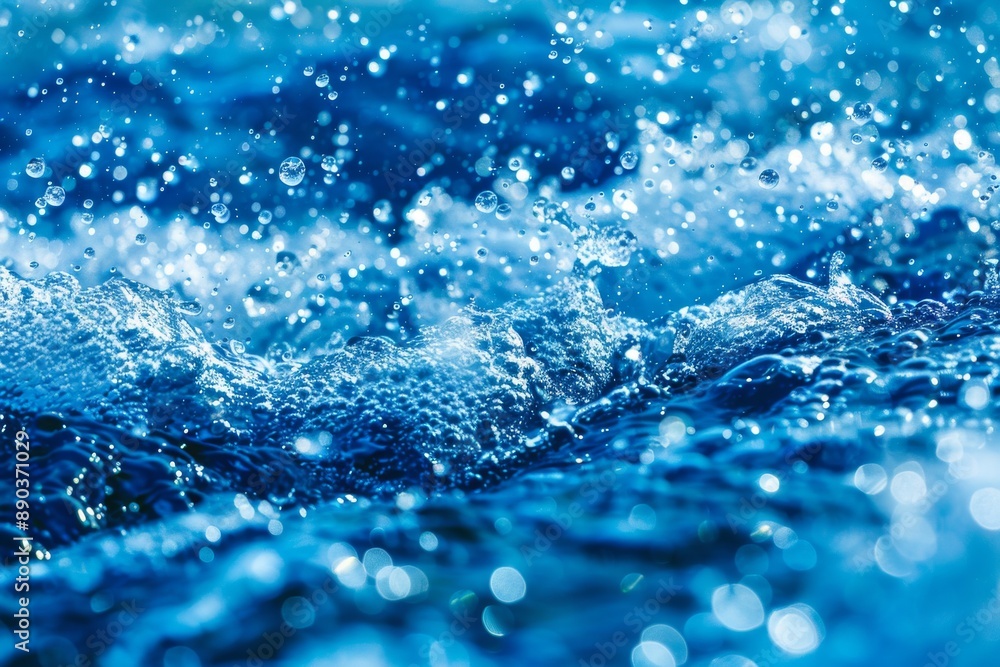 Poster close up of water splashing capturing the dynamic and refreshing essence of water in motion