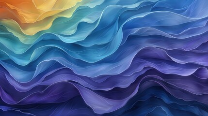 Obraz premium Abstract Ocean Wave Representation in Blue and Purple