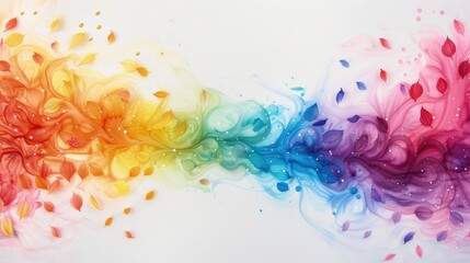 Fototapeta premium Abstract Flower Painting with Four Vivid Color Sections