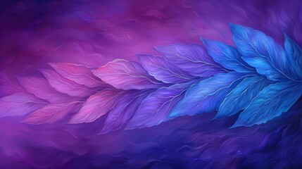 Fototapeta premium Abstract Digital Painting of Nature-Inspired Leaves in Vibrant Shades