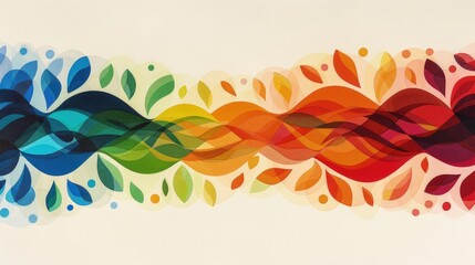 Harmonious Blend of Nature's Palette in Watercolor Leaf Painting