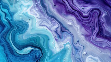 Obraz premium Expressive Abstract Digital Artwork with Swirling Blue, Purple Patterns