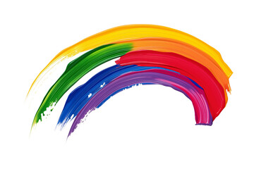 rainbow paint stroke isolated on transparent background - PNG cutout design element