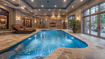 Luxurious Indoor Pool Area