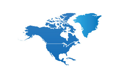 North America map Modern Color,isolated on white background for website layouts,background,education, precise,customizable,Travel worldwide,map silhouette backdrop,earth geography, political,reports.