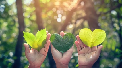Hands Holding Heart Leaves
