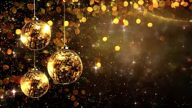 Disco concept with disco ball in golden glow	