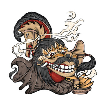 Barongan Kuda Lumping. Cultural art from central Java, Indonesia