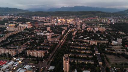 Obraz premium Bishkek city overview with evening light