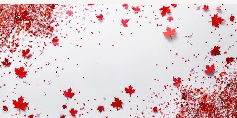 A cluster of vibrant red leaves on the ground