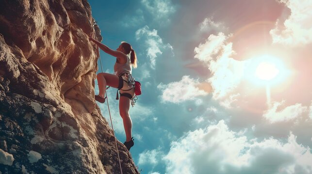 Sports woman overcoming challenges