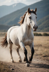  A playful Mustang running free in the wild. 