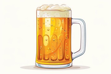 Digital illustration of a beer mug with a frothy head highlighting the classic pub drink
