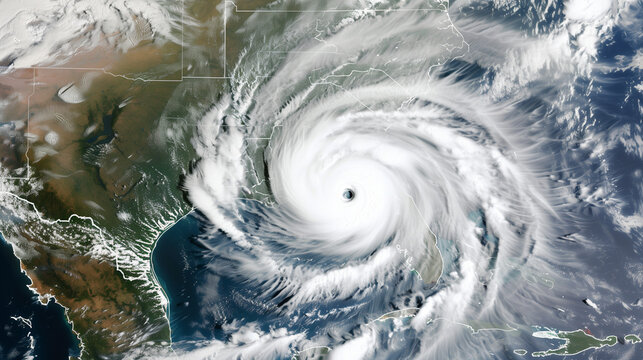 Satellite View of a Category 5 Hurricane 