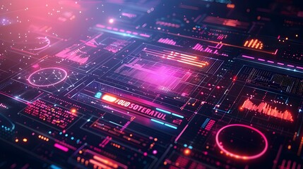 Vibrant Digital Insurance Platform Interface with High Tech Concept and Colorful Design Elements