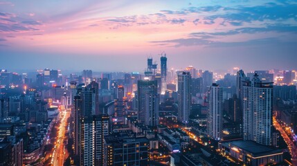 Fototapeta premium High-tech electrical consulting firm advising on sustainable energy solutions for a future city