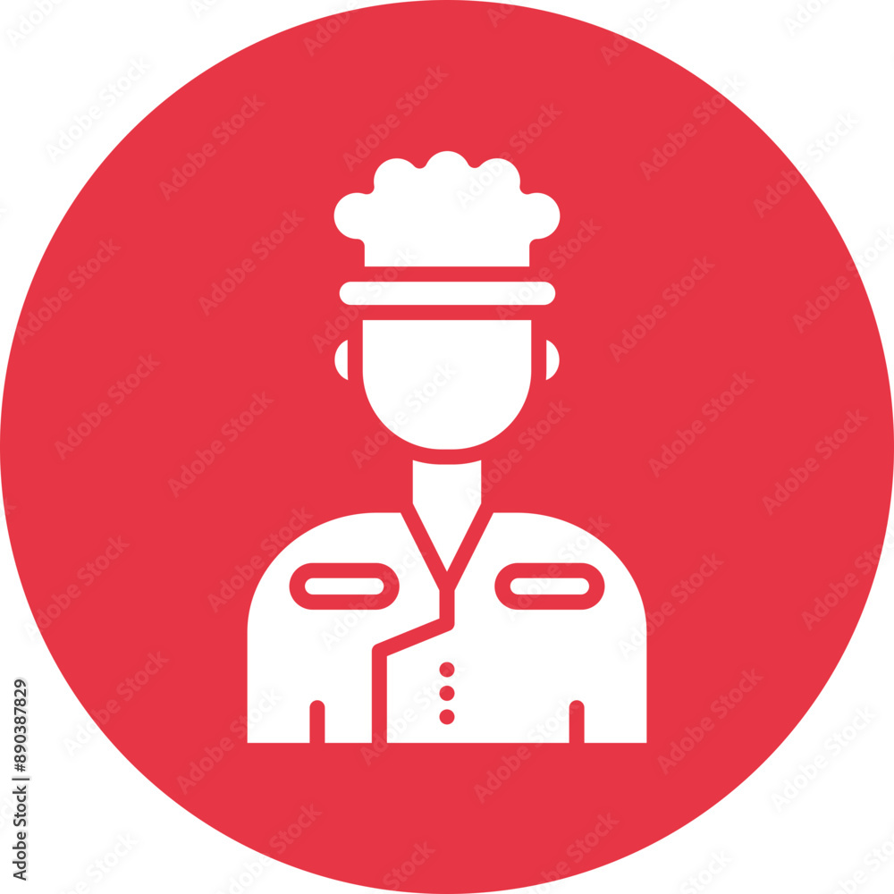 Sticker chef glyph circle icon