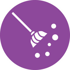 Broom glyph circle icon