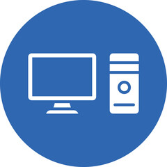 Computer glyph circle icon