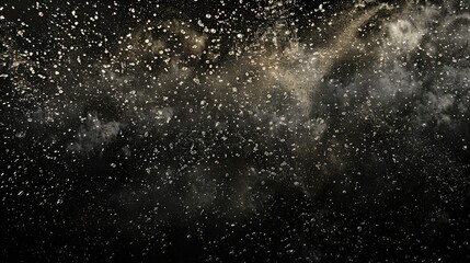 Abstract splashes of rain and fog on a black background, creating a dramatic and textured overlay