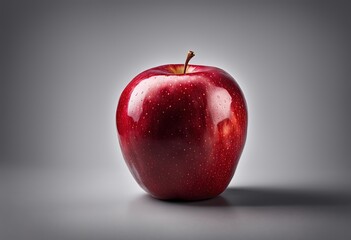 Red Apple on Gray Background