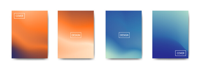 set of abstract background with beautiful gradation color, colorful background for poster flyer banner backdrop.vertical banner.cool fluid background vector illustration
