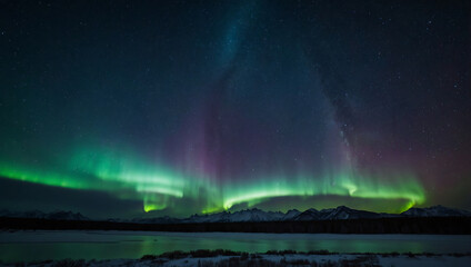 aurora borealis over the sea
