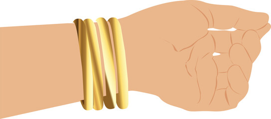 gold bangles clipart or illustration isolated on a white background.