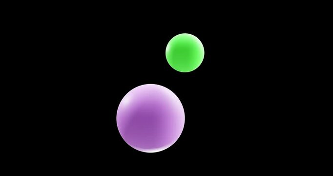 Potassium chloride molecule, rotating 3D model of potassium salt, looped video on a black background