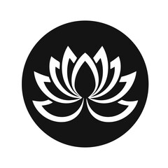 Elegant Black and White Lotus Flower