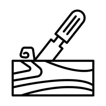 chisel carving wood, black outline clip art preview