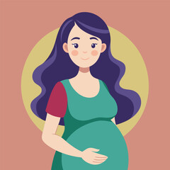 Pregnant Woman vector flat design