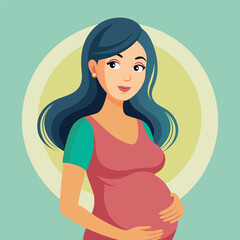 Pregnant Woman vector flat design