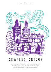 A poster in a vector illustration of a retro-style attraction hand-drawn8.eps