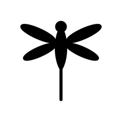 Dragonfly silhouette icon with simple and modern design