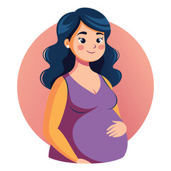 Pregnant Woman vector flat design