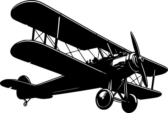 biplane isolated on white