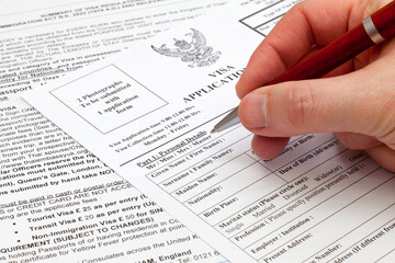 Obraz premium Visa application form to Thailand